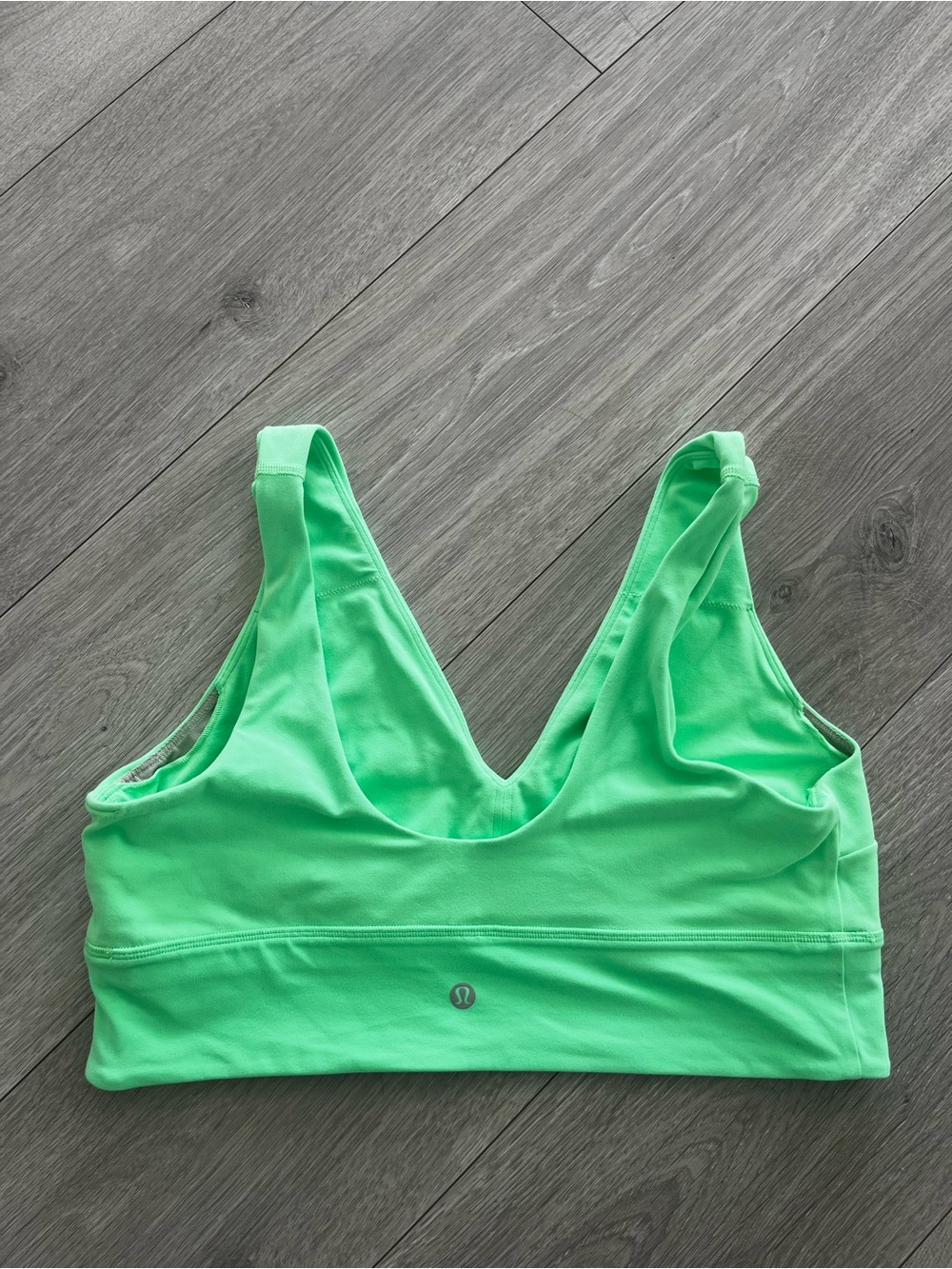 Lululemon Neon Green V-Neck Sports Bra